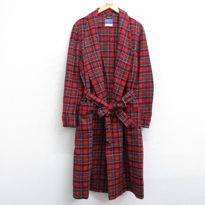 【中古】古着 ペンドルトン 長袖 ウール ガウン メンズ 80年代 80s ロング丈 USA製 赤他 タータン チェック【spe】 25dec27 6,329円
