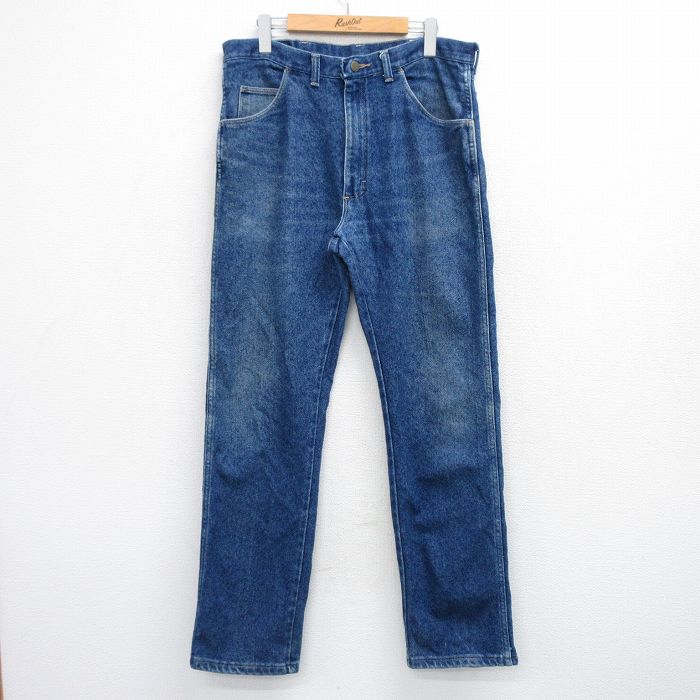 【中古】古着 ラングラー ジーンズ メンズ 00年代 00s ヒゲ 紺 デニム 26jan14