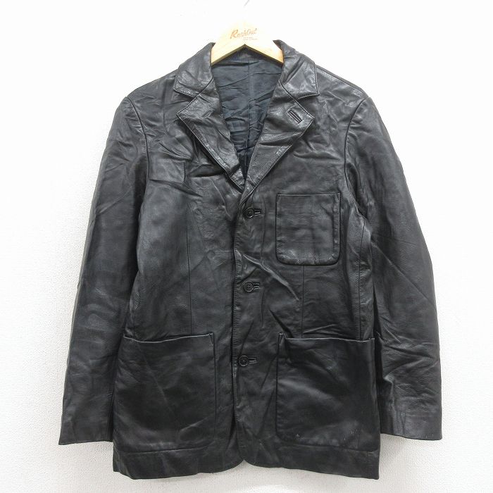 【中古】古着 ギャップ GAP 長袖 レザー ジャケット メンズ 00年代 00s 黒【spe】 26jan24