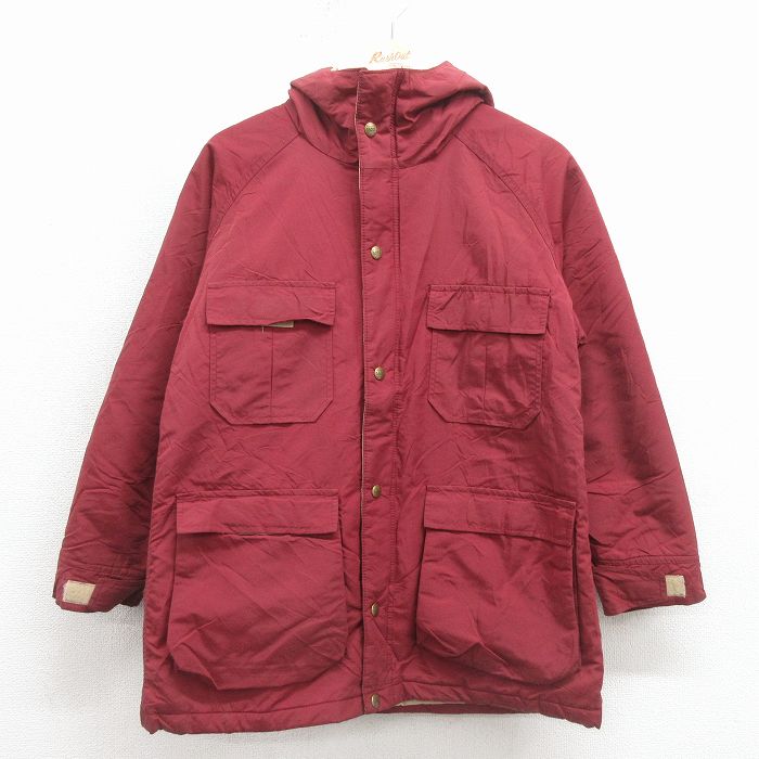 古着 エルエルビーン 長袖 ナイロン ジャケット マウンテン パーカー レディース 90年代 90s ラグラン USA製 エンジ 26jan30