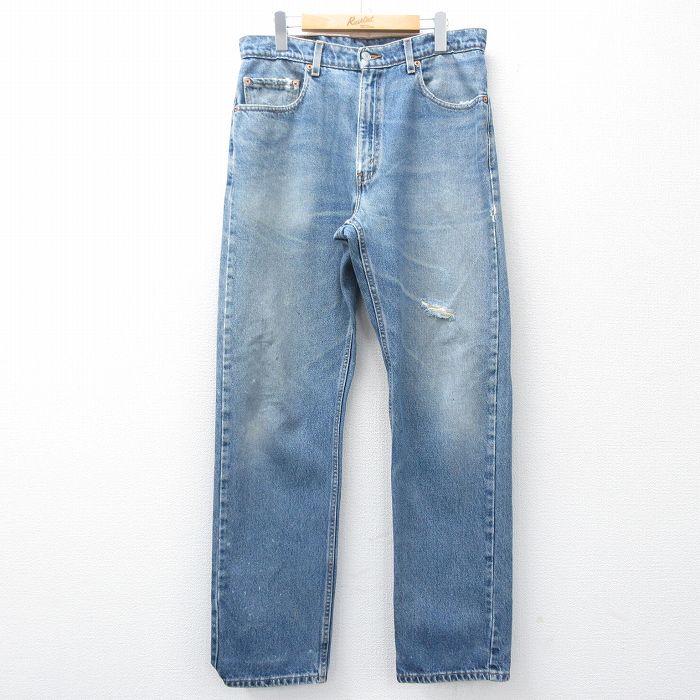 【中古】古着 ジーンズ Levis リーバイス 505 メンズ 00年代 00s ヒゲ コットン 紺 デニム【spe】 26feb05