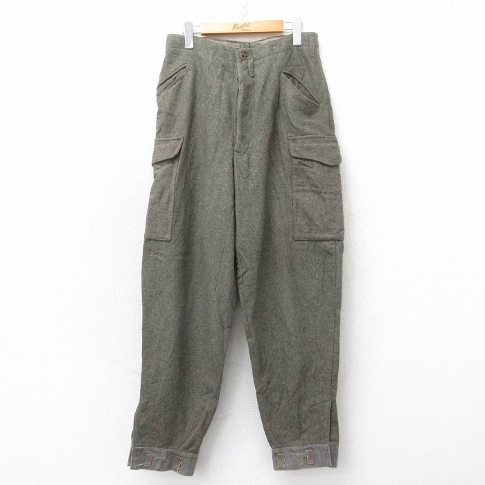 【中古】古着 ビンテージ ミリタリー カーゴ パンツ メンズ 40年代 40s スウェーデン軍 M-39 ウール グレー 霜降り【spe】 26feb04
