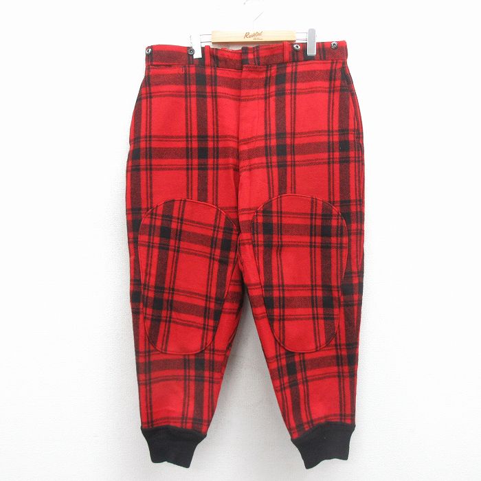 【中古】古着 ウールリッチ ビンテージ ハンティング パンツ メンズ 50年代 50s タロン 赤他 チェック【spe】 26feb10