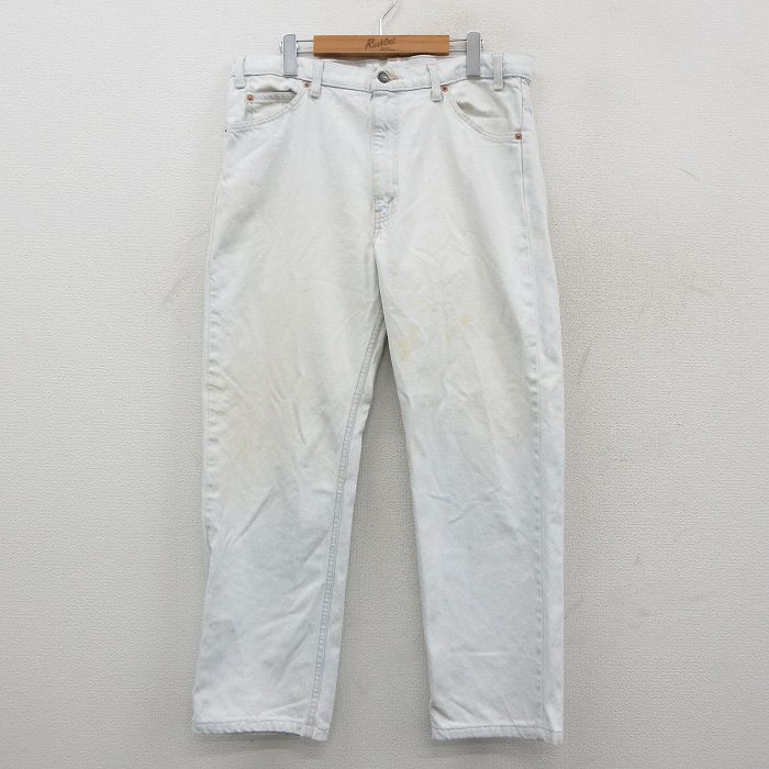 【中古】古着 ジーンズ Levis リーバイス 505 メンズ 90年代 90s コットン USA製 白 デニム 26feb17