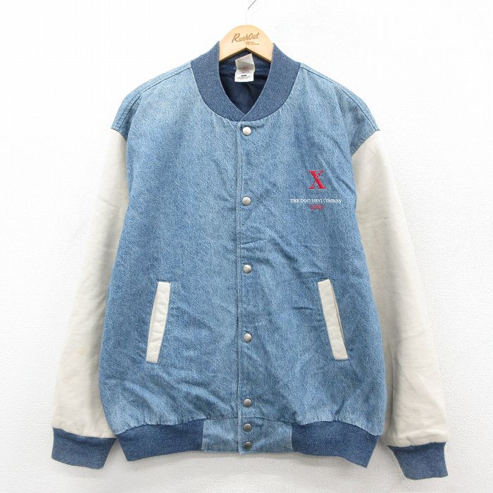 【中古】古着 フルーツオブザルーム 00s Gジャン デニムジャケット メンズ 紺 Fruit of the Loom コットン XEROX アメカジ ストリート カジュアル【spe】 26feb19｜古着屋RushOut 8,243円