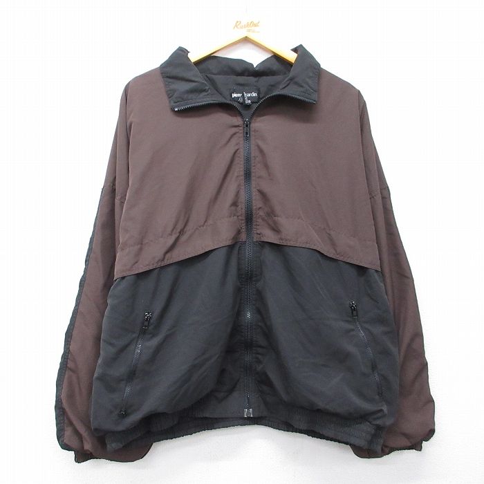 【中古】古着 ピエールカルダン 長袖 ジャケット メンズ 90年代 90s ツートンカラー 大きいサイズ 茶他【spe】 26feb20