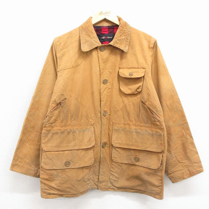 【中古】古着 レッドヘッド 長袖 ビンテージ ハンティング ジャケット メンズ 70年代 70s ダック地 茶 26mar03