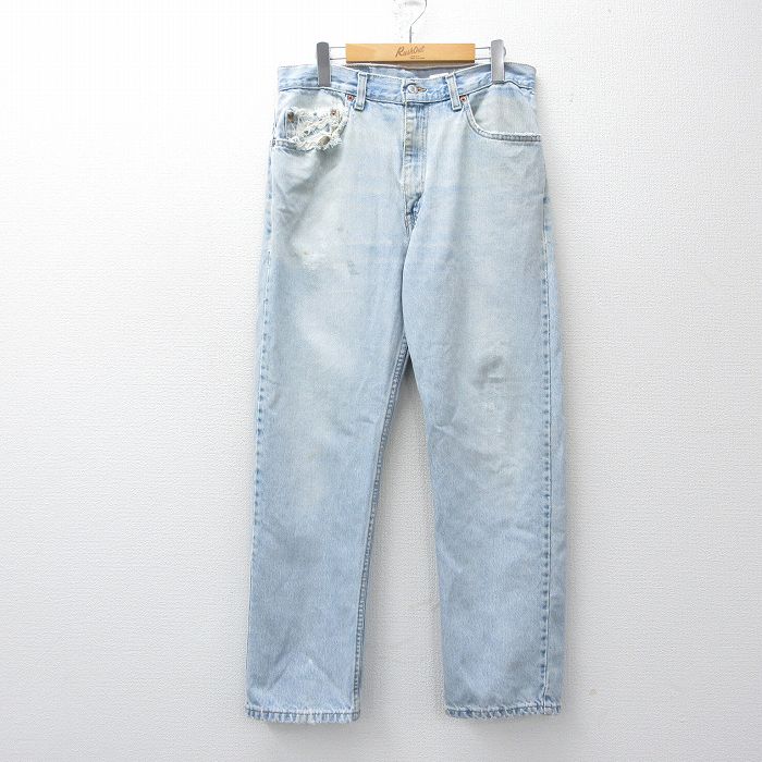 【中古】古着 ジーンズ Levis リーバイス 505 メンズ 00年代 00s ヒゲ コットン カナダ製 紺 デニム 26mar05