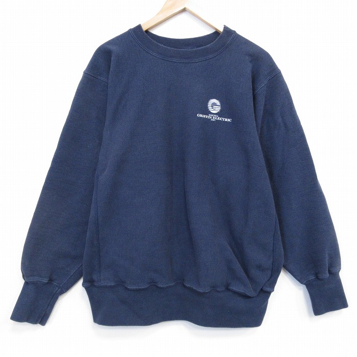 【中古】古着 長袖 スウェット メンズ 00年代 00s GRIFFIN クルーネック USA製 紺 26mar07