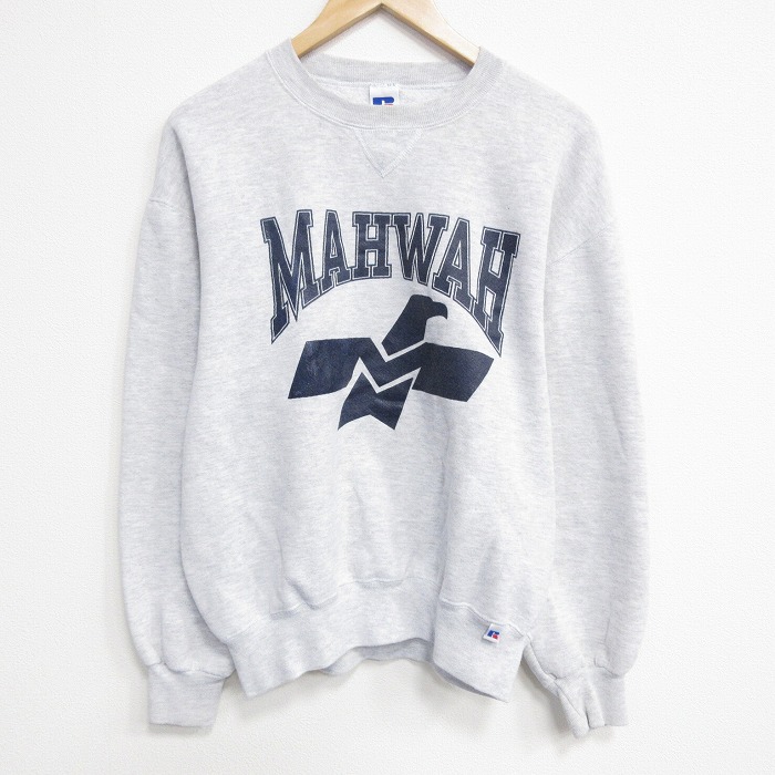 【中古】古着 90s 汗水 調教師 メンズ MAHWAH 90年月日 労働者の一団のど首 USA製 薄薄墨色 霜降り アメカジ 表どおり 心地よい 好いたらしいめ ヴィンテージ【spe】 26mar14