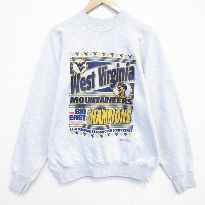 【中古】古着 オニータ ONEITA 長袖 スウェット メンズ 90年代 90s ウエストバージニア クルーネック USA製 薄グレー 霜降り 26mar17