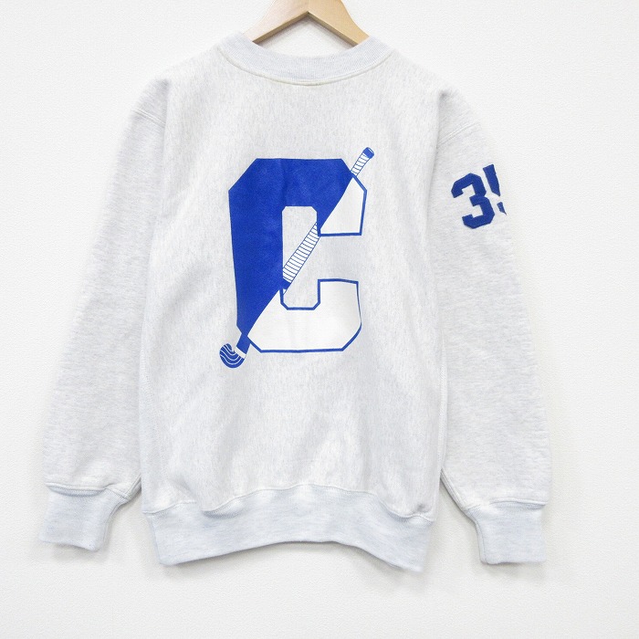 【中古】古着 長袖 スウェット メンズ 90年代 90s C リバースタイプ クルーネック USA製 薄グレー 霜降り【spe】 26mar18