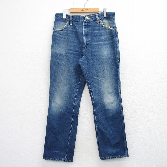 【中古】古着 ラスラー ジーンズ メンズ 80年代 80s ヒゲ USA製 紺 デニム【spe】 26mar19