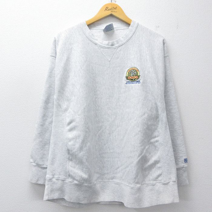 【中古】古着 ディスカス 90s 長袖汗水 メンズ 90年月日 MONRDE リバースタイプ 労働者の一団のど首 USA製 薄薄墨色 霜降り アメカジ 表どおり 心地よい【spe】 26mar19