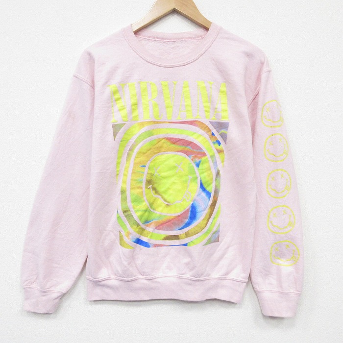 【中古】古着 長袖 鍵を掛ける ダンス楽隊 汗水 メンズ 涅槃 涅槃 労働者の一団のど首 薄サクラ色 26apr20