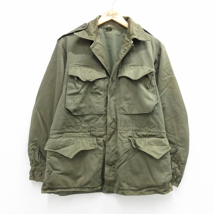 【中古】古着 長袖 ビンテージ ミリタリー 活動の領域 上衣 メンズ 40年月日 40s M-43 緑【spe】 26apr21