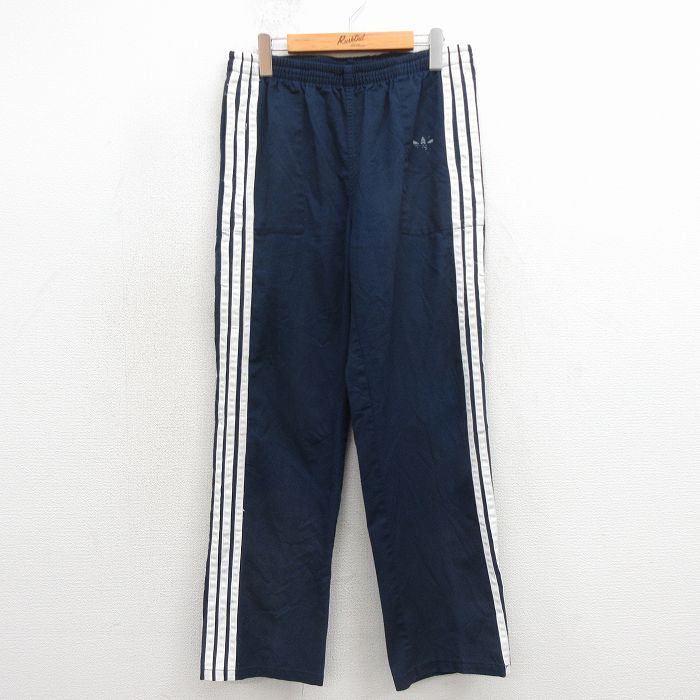 【中古】古着 アディダス adidas ズボン下 メンズ 80年月日 80s ワンポイントロゴタイプ リーフトレフォイル USA製 紺【spe】 26apr24