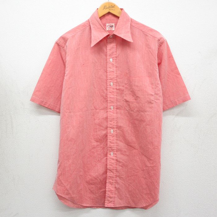【中古】古着 ブルックスブラザーズ 半袖 ブランド名 プルオーバー メンズ 70年月日 70s 6名取り草 サクラ色系【spe】 26may02