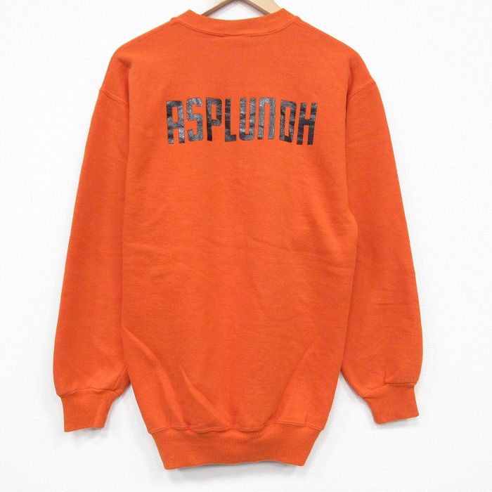 【中古】古着 ラッセル 長袖 汗水 メンズ 90年月日 90s ASPLUNDH 労働者の一団のど首 USA製 オレンジ色 26may02