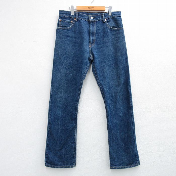 【中古】古着 デニム Levis リーヴァイズジーンズ 517 メンズ 太陽フレア ブーツ撥ねのける ヒゲ 綿織物 紺 ジーンズ 26may11