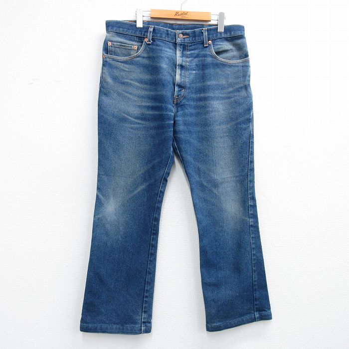 【中古】古着 デニム Levis リーヴァイズジーンズ 517 メンズ 太陽フレア ブーツ撥ねのける ヒゲ 紺 ジーンズ 26may11