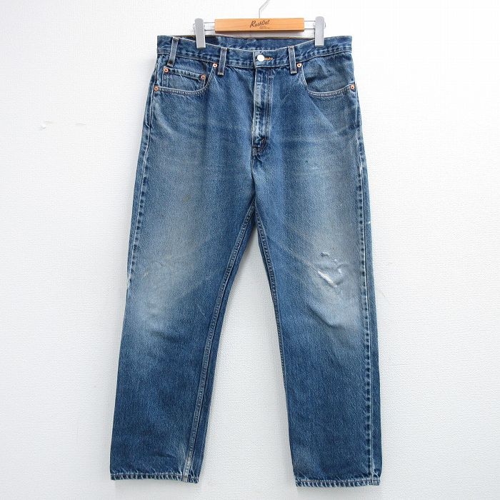 【中古】古着 デニム Levis リーヴァイズジーンズ 505 メンズ 00年月日 00s ヒゲ 綿織物 米国海軍 ジーンズ【spe】 26may13