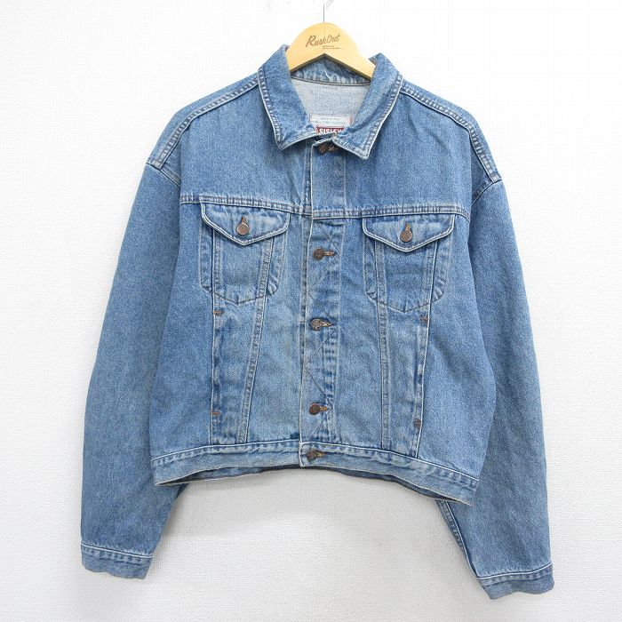 【中古】古着 長袖 ジージャン メンズ 90年月日 90s 大層らしい大きさ 綿織物 イタリア製 青碧 ジーンズ 26may15