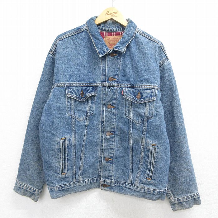 【中古】古着 リーヴァイズジーンズ Levis 70614 長袖 ジージャン メンズ 90年月日 90s 大層らしい大きさ 綿織物 青碧 ジーンズ 内部綿ネル【spe】 26may15