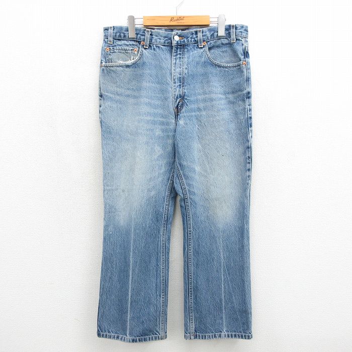【中古】古着 ジーンズ Levis リーバイス 517 メンズ 00年代 00s ブーツカット ヒゲ コットン ネイビー デニム 26jul01|古着屋RushOut