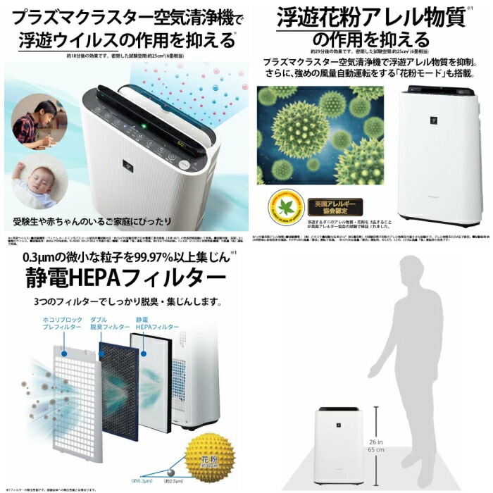 Sharp Kc F70 W 加湿 空気清浄機 シャーププラズマクラスター 7000 スタンダード 17畳 空気清浄 31畳 15年モデル ホワイト Clinicalaspalmeras Com