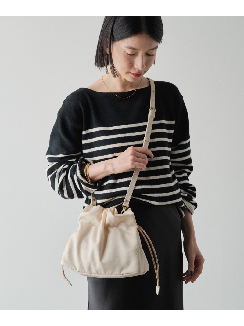 【美品】russet ラシット バックパック ナイロン　軽量 モノグラムロゴ 黒 私らしい上品モノグラム✨】 russet × ni plus ni moins REI