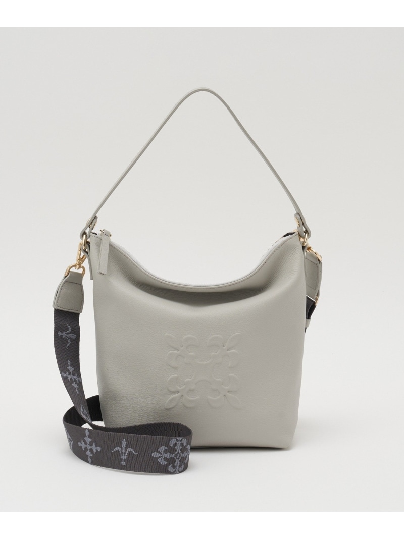 《WEB制限事項》スタンダードミニショルダーバッグ ＜エンボスモノグラム＞ russet ラシット 御徒面子 ショルダーバッグ 黒いこと【先んずる取っておく】*【貨物輸送無料】[ Fashion]