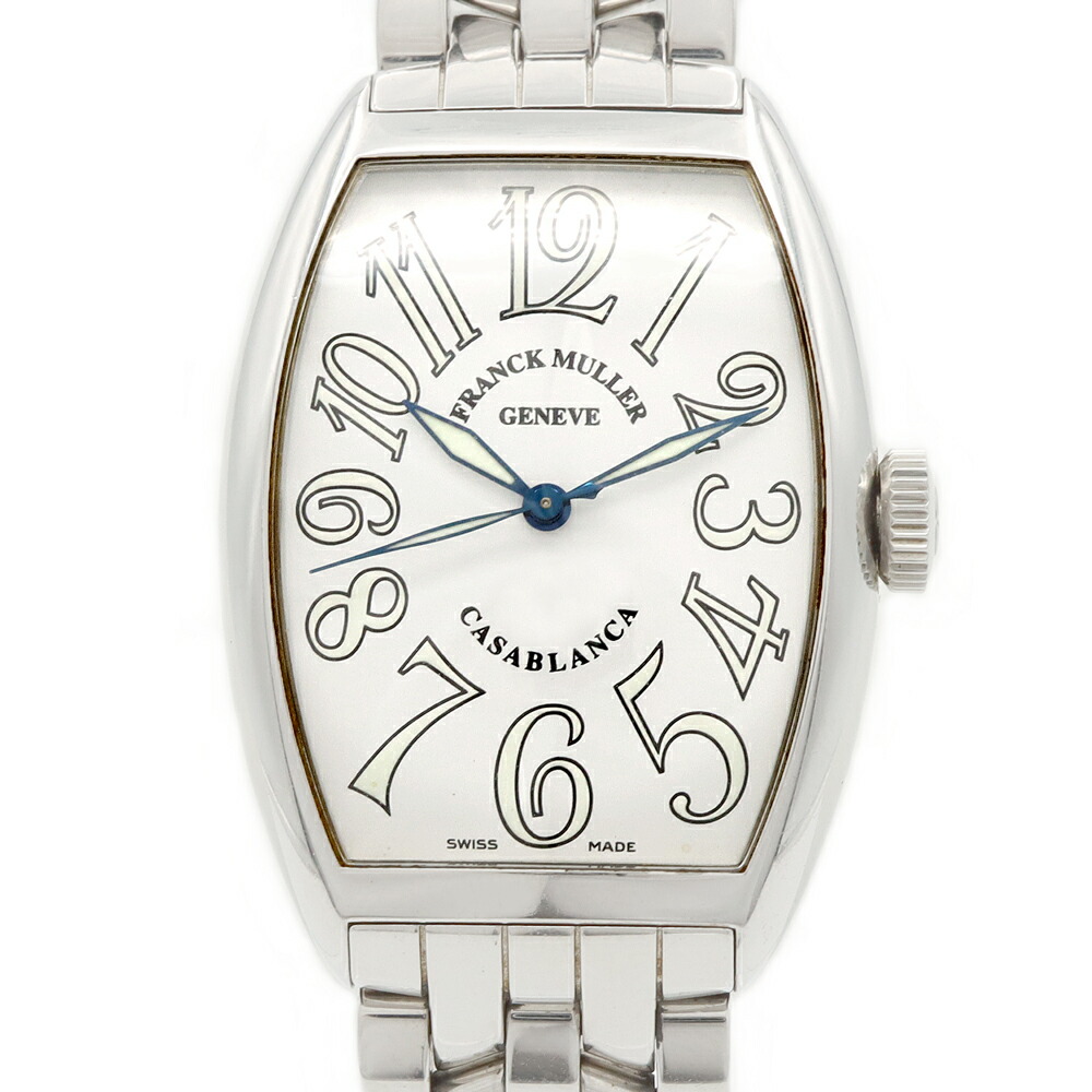 【SUPER SALE!!】FRANCK MULLER 真っ直ぐレギオモンタヌス カサブランカ 5850 白 白いこと SS ステンレス鋼 メンズ 自動小銃一巻き【6ヶ月引き受ける】【中古】【ウォッチ】