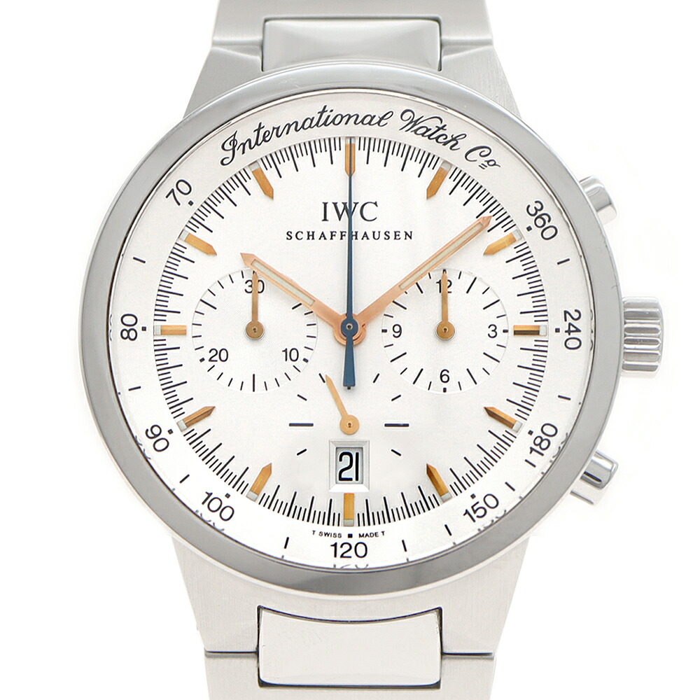 【SUPER SALE!!】蓄電池取り替えっこ済 IWC インターナショナルウォッチカンパニー GST クロノグラフ メカニカルクォーツ IW372703 デイト しろがね色 SS ステンレス鋼 メンズ 石英【6ヶ月引き受ける】【ウォッチ】【中古】