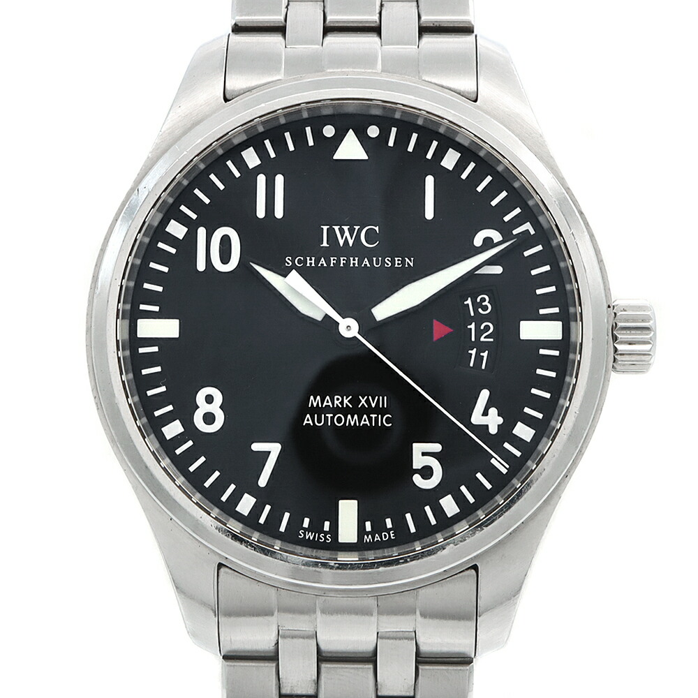 IWC インターナショナルウォッチカンパニー パイロットウォッチ マークXVII IW326504 デイト 黒 ブラック SS ステンレス メンズ 自動巻き マーク17【6ヶ月保証】【腕時計】【中古】