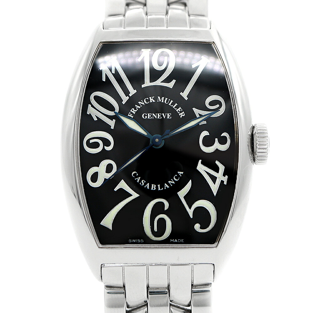 FRANCK MULLER フランクミュラー カサブランカ 5850 黒 ブラック SS ステンレス メンズ 自動巻き【6ヶ月保証】【中古】【腕時計】