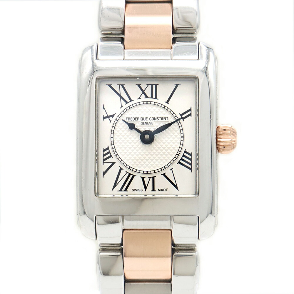 蓄電池取り替えっこ済 FREDERIQUE CONSTANT フレデリック変わらない 古典派音楽 カレ FC-200X1C12/4/6 しろがね色 SS ステンレス鋼 PGP サクラ色ゴールド 二人組 レディース 石英【6ヶ月引き受ける】【ウォッチ】【中古】
