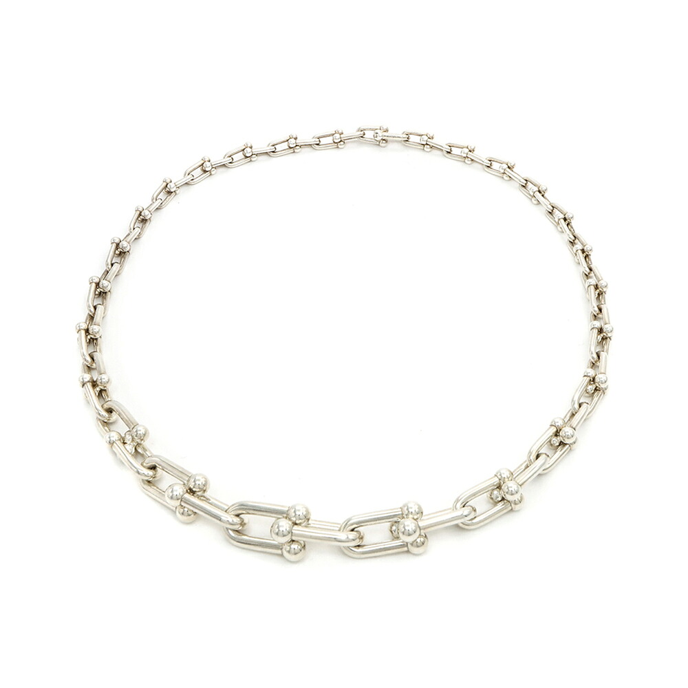 TIFFANY\u0026Co. ティファニー ハードウエア グラジュエイテッド 繋がり AG925 しろがね色 ユニ一発やる メンズ レディース 頸飾り【宝飾品】【中古】