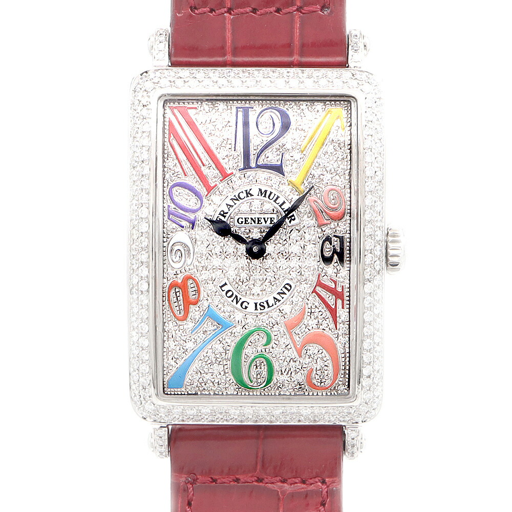 独居室取り替えっこ済 FRANCK MULLER 真っ正直レギオモンタヌス ロングアイランド 2重ダイヤベゼル 金剛石文字記号盤 952QZ 金剛石 SS ステンレス鋼 アフター金剛石 レディース 石英【6ヶ月引きうける】【中古】【ウオッチ】