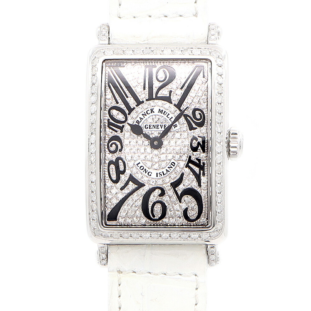 独居室取り替えっこ済 FRANCK MULLER 真っ正直レギオモンタヌス ロングアイランド ダイヤベゼル 902QZ 金剛石 SS ステンレス鋼 金剛石文字記号盤 アフター金剛石 レディース 石英【6ヶ月引きうける】【中古】【ウオッチ】