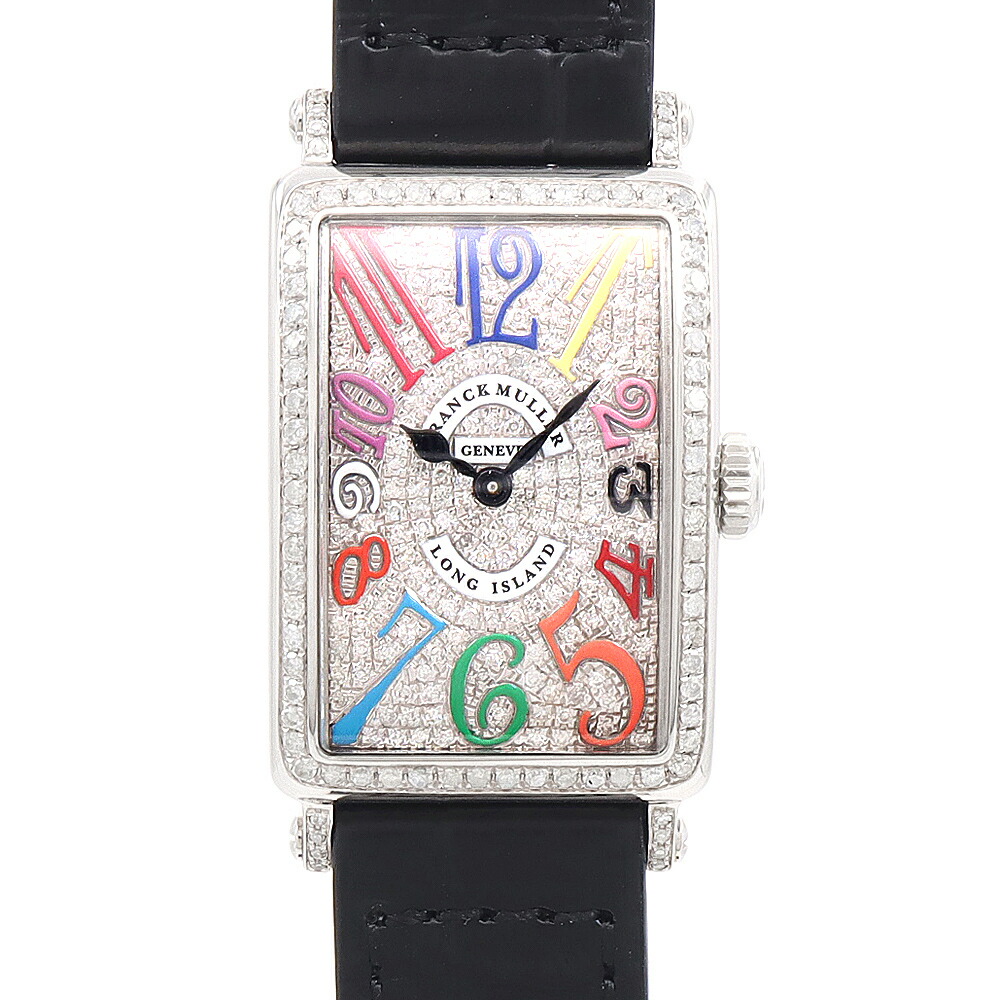 独居室取り替えっこ済 FRANCK MULLER 真っ正直レギオモンタヌス ロングアイランド ダイヤベゼル 902QZ 金剛石 SS ステンレス鋼 金剛石文字記号盤 アフター金剛石 レディース 石英【6ヶ月引きうける】【中古】【ウオッチ】