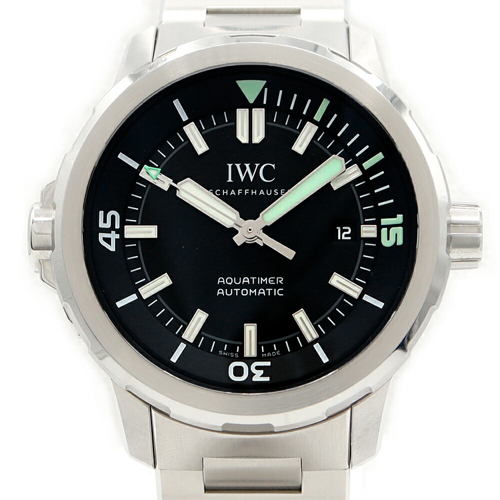 IWC インターナショナルウォッチカンパニー アクアタイマー IW328802 デイト 300m防水 黒 ブラック SS ステンレス メンズ 自動巻き 【6ヶ月保証】【腕時計】【中古】