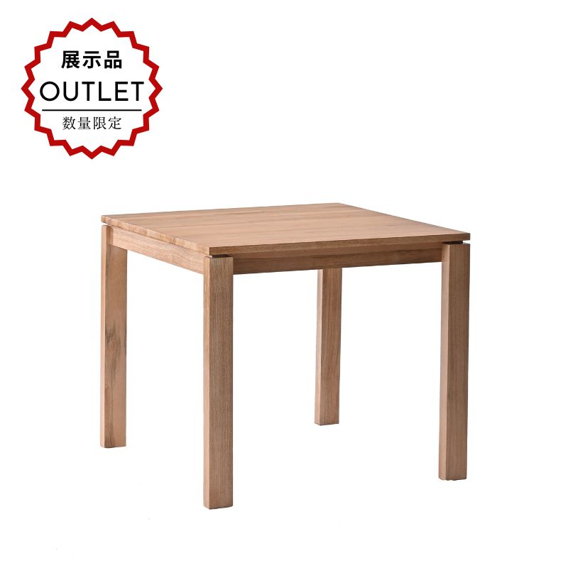 【展示品アウトレット】44999→39999円!! ダイニングテーブル 単品 80cm幅 木製 2人用 チーク無垢材 角型 コンパクト ダイニングテーブル コーヒーテーブル 机 木製 インテリア おしゃれ ナチュラル 天然木 北欧 カフェ 食卓 モダン T310XP