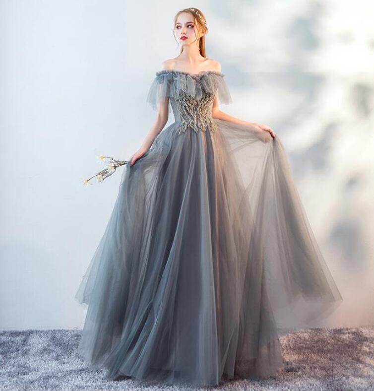 日本に 結婚式 二次会 イブニングドレス パーティードレス お呼ばれ フェミニン 高品質 エレガント ウェディングドレス セクシー マキシ丈ワンピース 半袖ワンピース Aライン ママ 秋冬春夏 編み上げ 手創り オフショルダー S M L Xl 代30代40代50代 着痩せ フォーマル