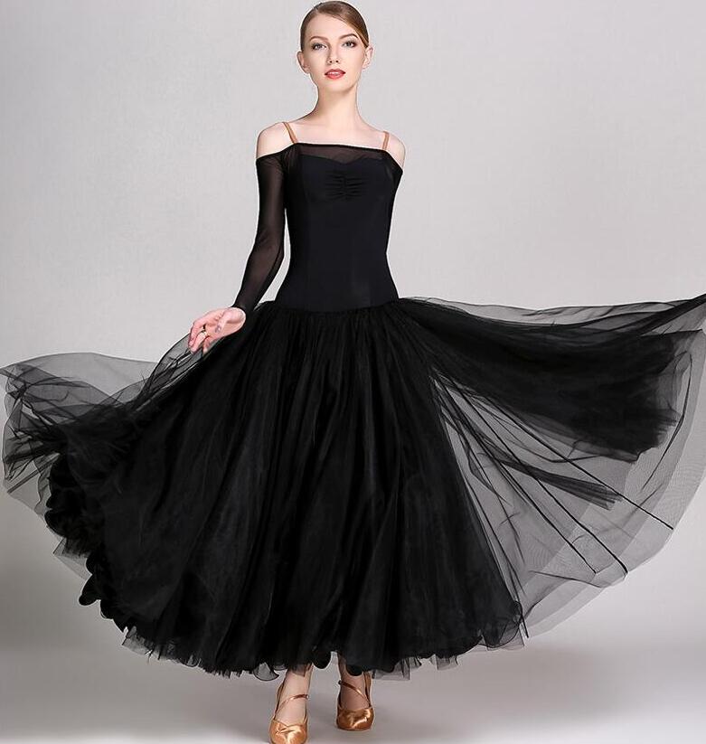 コンビニ受取対応商品 ドレス 着痩せ 黒 赤 品質良い 練習着 大きい裾 豪華なドレス ママ30代40代50代 S M L Xl 2xl ダンス衣装 マキシ丈ワンピース花柄 大きいサイズ 袖ありワンピース 演出用 競技用ドレス ステージ衣装 発表会 レディース 社交ダンスドレス 社交