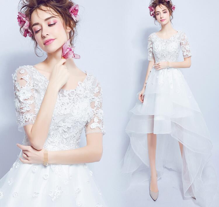 花嫁 パーティードレス 高品質 エレガント お呼ばれ フェミニン 卒業式 前短後長ワンピース 結婚式 ブライダル Xs S M L Xl Xxl 3xl フォーマル 着痩せ 二次会 エレガント 舞台 イブニングドレス ステージ衣装 代30代40代 Xs S M L Xl Xxl 3xl 袖ありレース