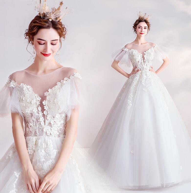 レディースファッション ウエディングドレス 多様な ロング丈ドレス ホワイト 編み上げ 二次会 お呼ばれ 誕生日 司会 ウエディングドレス 花嫁 披露宴 エレガント きれいめ Aライン お姫様 パーティードレス ワンピース 成人式 セクシー 忘年会