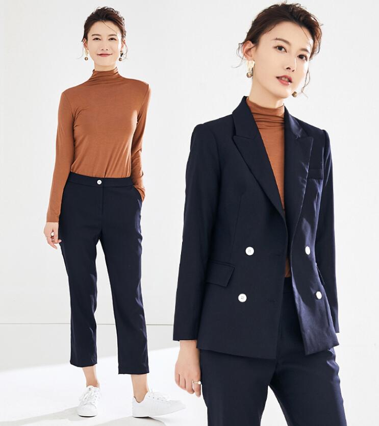 42円 ブランド買うならブランドオフ 高品質 エレガント 2点セット ジャケット パンツ 韓国風 レディーススーツ 通勤 Ol 学生 セットアップ リクルートスーツ 結婚式 披露宴 二次会 大きいサイス 代30代40代 司会 無地 オフィス ダブルボダンスーツ 入学式 卒業式 秋春