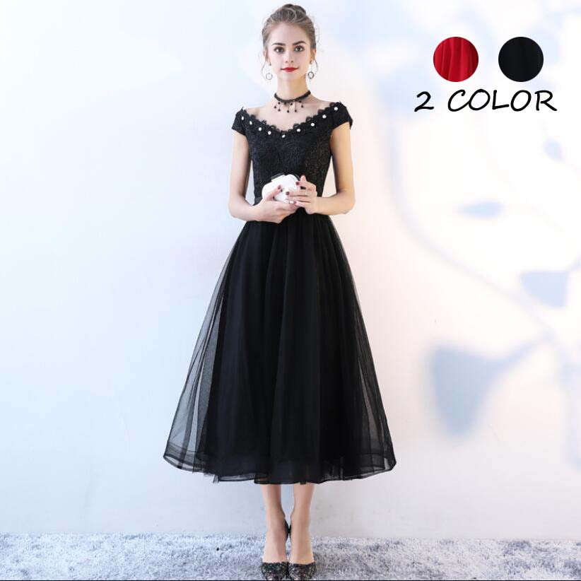 【送料無料】パーティードレス 結婚式 ワンピース Vネック結婚式ドレス ノースリーブ ウエディングドレス ミモレ丈 レース 刺繍 お呼ばれドレス 結婚式 ワンピース【XS~XXXL】二次会 謝恩会 入学式 同窓会 演奏会 卒業式 発表会パーティドレス フォーマル 花嫁上品お呼ばれ