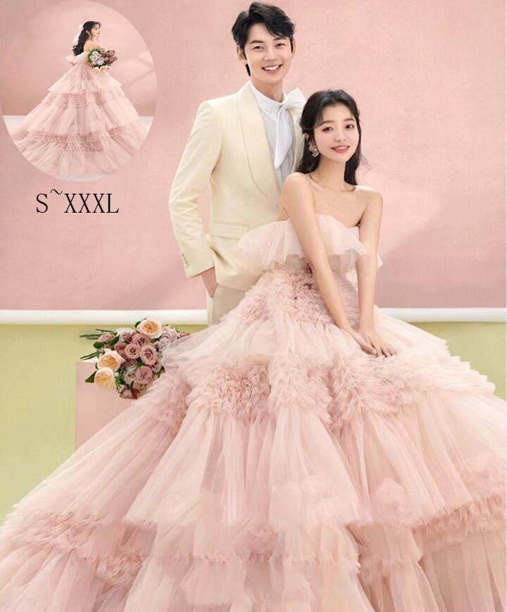 ウェディングドレス 韓国ドレス ピンクドレス チュール 楽天市場】チュールドレス ウェディングドレス ピンクのチュール
